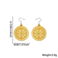 Sparkly orange slice earrings with clover design for St. Patrick's Day theme - Shamrock Gold Coin