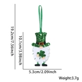 Green sequin gnome ornament with clover and white beard for St. Patrick's Day party decor - Gnome with Shamrock Pendant