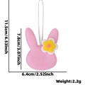Pink felt bunny Easter hanging ornament with flower detail and white string for party decor - Pink Rabbit Head with Flower