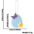 Blue felt Easter egg hanging ornament with purple butterfly and small flower detail - Blue Egg with Butterfly and Flower