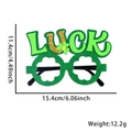 Green St. Patrick's Day party glasses featuring gold LUCK text and shamrock design - LUCK Letters Style