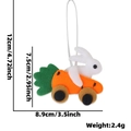 Felt Easter bunny riding a carrot car hanging ornament for holiday party decoration - Rabbit Riding Carrot Car
