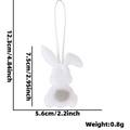 White felt bunny hanging ornament for Easter party decor with sizing details - White Rabbit Pendant