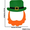 Décoration de Saint-Patrick avec chapeau vert et barbe orange, hauteur de 36 cm - Grande Barbe Orange et Haut-de-forme