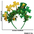 St. Patrick's Day Stirnband mit grünem Hut und Kleeblatt, Größe 24,5cm x 25,5cm - Einheitsgröße / Leprechaun Hut Gold & Grün Kleeblatt Stirnband