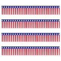 Lot de 4 bannières de l'Indépendance américaine avec étoiles et rayures pour fête - 30*300cm / Rouge Blanc Bleu Drapeau USA