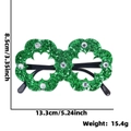 Saint Patrick's Day green glitter shamrock party glasses with rhinestone accents and dimensions - Irish Festival Glasses / Shamrock with Rhinestones