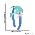 Blue ocean themed headband with green sequin dolphin and pink glitter starfish decor - One Size / Blue Dolphin Pink Starfish