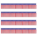 4-piece American flag border set with stars and stripes for Independence Day party decor - 30*500cm / Red White Blue Star Pattern