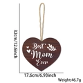 Targa in legno a forma di cuore per la Festa della Mamma con scritta Best Mom Ever bianca - Stile Cuore Best Mom Ever