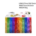 Gonna da tavolo arcobaleno per compleanni, misura 275x75cm per decorazioni feste - Stile Dritto Lucido Arcobaleno / Circa 75x275cm