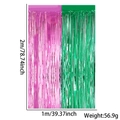Fuchsia en groene laser foliegordijnen voor feestjes, glanzende achtergrond van 1x2m - Roze en Groen