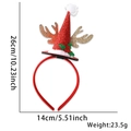 Christmas headband featuring red glitter hat, gold antlers, and festive green leaves - One Size / Antler Santa Hat