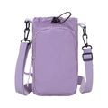 Borsa a tracolla leggera in nylon lavanda per bottiglia d'acqua con tracolla regolabile - Viola