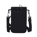 Mini borsa nera a tracolla per cellulare in nylon con tracolla regolabile - Nero
