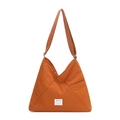 Minimalistische ziegelrote Nylon-Tragetasche mit großem Fassungsvermögen und Design - Orange