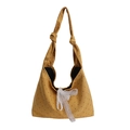 Borsa tote in tela gialla a pois rossi con fiocco in pizzo per l'uso quotidiano - Pois Gialli