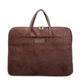 Sac à main professionnel en daim marron foncé pour ordinateur portable avec grande capacité - café