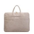 Sac fourre-tout minimaliste en daim kaki pour femmes avec deux poignées et une poche frontale - Khaki