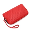 Modische rote PU-Leder Clutch Tasche mit Schuppenmuster Textur und Handgelenkschlaufe - Rot