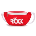 Sac banane rouge en toile pour enfants avec imprimé ROCK et sangle ajustable - Rouge