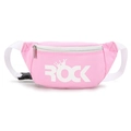 Sac banane rose sport avec imprimé couronne ROCK et bandoulière blanche réglable - Rose