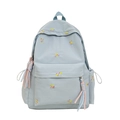 Zaino celeste per ragazze con ricami di farfalle colorate e design molto carino - Blu