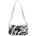 Borsa baguette retrò con motivo zebrato e dettaglio decorativo con catena acrilica - Zebra Print