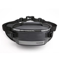 Dark gray waterproof running waist bag with reflective strip and adjustable strap - Gray