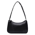 Minimalist black matte PU leather underarm bag with zipper closure and sleek shoulder strap - Black
