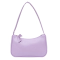 Chic lavender purple PU leather underarm shoulder bag with smooth finish and bow detail - Violet