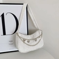 Witte hobo tas van kant met zilveren kettingen en vlinderhangers voor dames - Wit