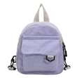Zaino minimalista in velluto a coste viola chiaro con tasca a patta e manico superiore - Viola