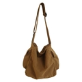 Borsa a tracolla minimalista in tela marrone scuro stile giapponese regolabile - caffè