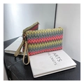 Pochette intrecciata arcobaleno con motivo a zigzag colorato e cinturino in pelle chic - Chevron Multicolore Arcobaleno (Stile 2)