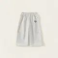 Pantalones cargo para niños gris claro de pierna ancha y cintura elástica - Gris / 80