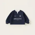 Sweat-shirt enfant bleu marine effet deux pièces avec ourlet blanc et imprimé lettrage - 110 / Bleu marine