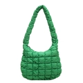Bolso de hombro acolchado estilo nube en color verde vibrante con textura - Verde
