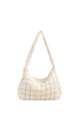 Chic off-white quilted hobo underarm bag in premium fabric for women's winter fashion - Off-white