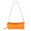 Borsa a tracolla arancione minimalista in pelle PU con cuciture e design rettangolare pulito - Arancione