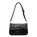 Bolso bandolera nube en cuero PU negro acolchado con correa ajustable y logotipo - Negro