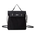 Elegante schwarze PU und Wildleder Handtasche mit Silberschnalle und Tragegriff Design - Schwarz