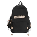 Zaino minimalista in nylon nero con logo KMGDM e simpatico ciondolo a forma di papera - Nero