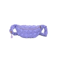 Bolso bandolera acolchado lila para mujer con textura de burbuja de nube y cremallera - Morado