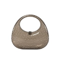 Minimalistische Acryl-Handtasche in Rauchgrau mit Blasenstruktur und rundem Griff - Braun