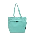 Sac à bandoulière minimaliste en toile vert menthe avec doubles fermetures et poches latérales - Vert