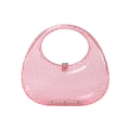 Pink translucent acrylic handbag with bubble texture and round handle design - Pink