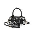 Borsa a mano minimalista con stampa zebrata, manici in pelle e dettagli oro FAD BAG - Zebra Print