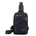 Wasserdichte Nylon-Brusttasche in Schwarz und Marineblau mit USB-Ladeanschluss - Dunkelblau