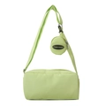 Neon green rectangle crossbody bag with matching wide strap and round coin purse accessory - Green